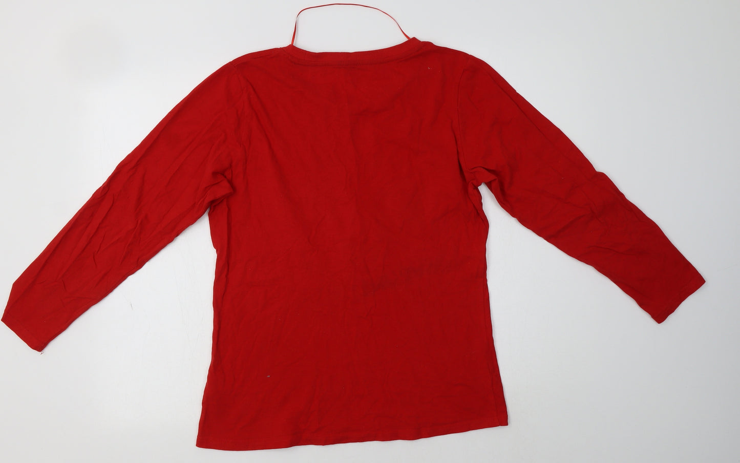 Primark Womens Red  Cotton Top Pyjama Top Size M   - Rudolph Christmas