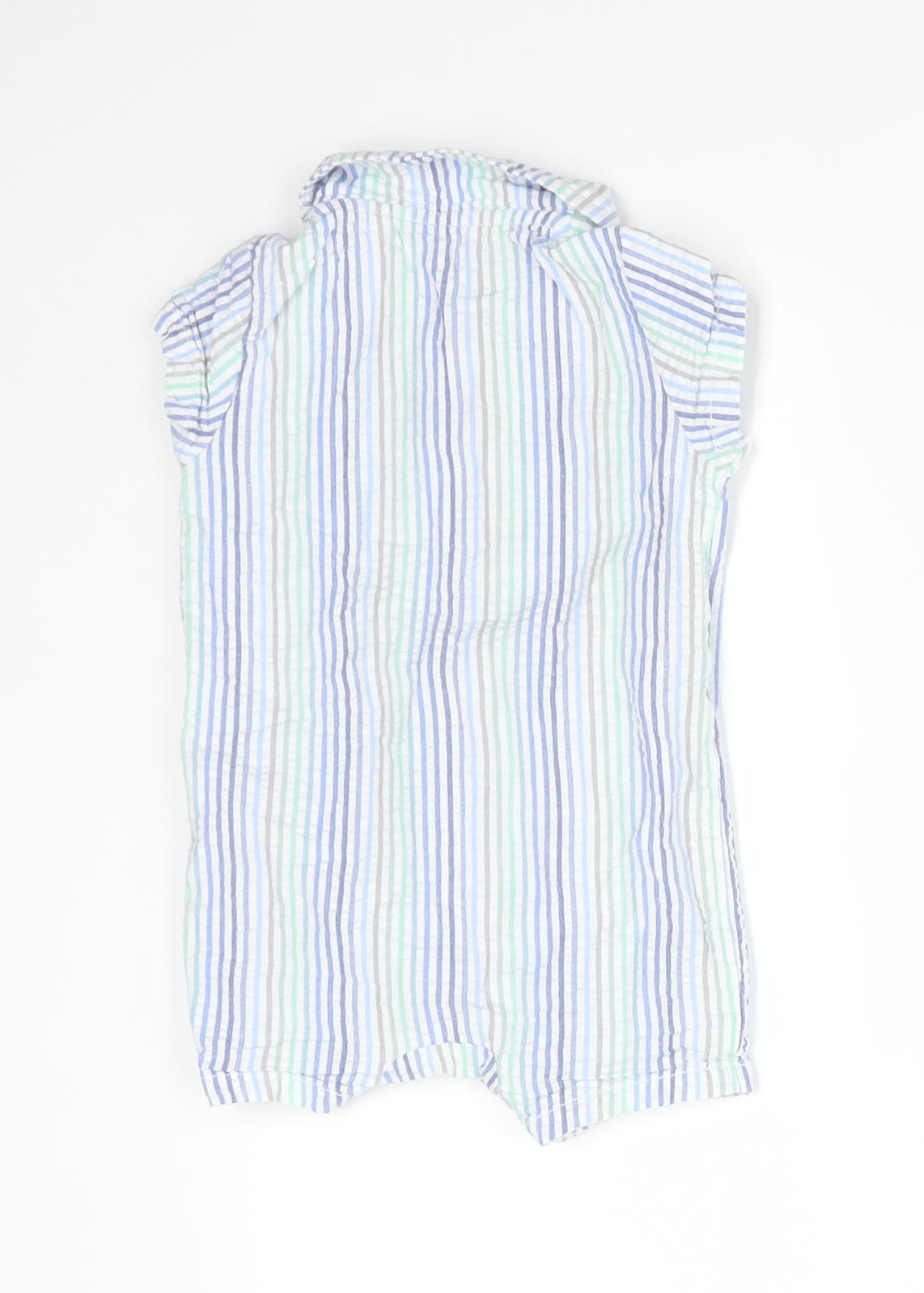 NEXT Boys Multicoloured Striped Cotton Romper One-Piece Size 3-6 Months