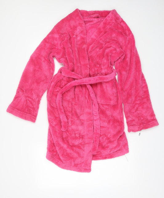 Blue Zoo Girls Pink Solid Polyester  Robe Size 12-13 Years