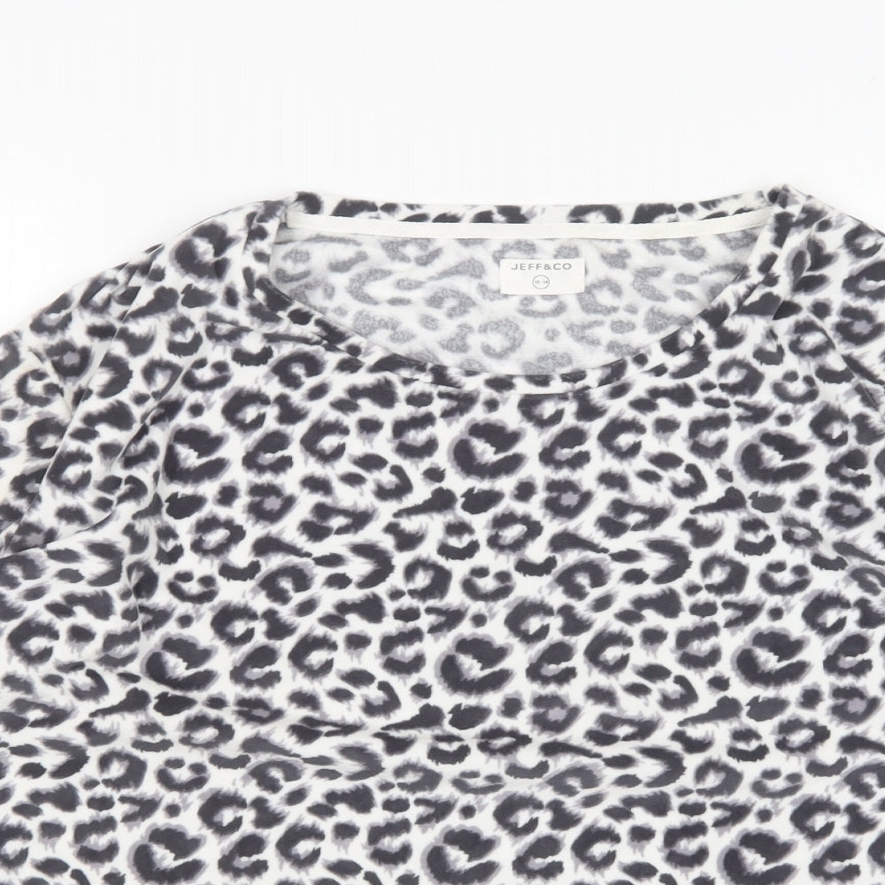 Jeff & Co Womens Multicoloured Animal Print Polyester Top Pyjama Top Size 12