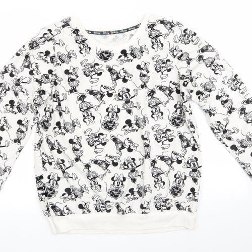 Disney at George Womens Ivory Animal Print Polyester  Pyjama Top Size 12   - Minnie Mouse Print