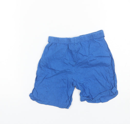 Matalan Boys Blue Solid Cotton  Sleep Shorts Size 3-4 Years