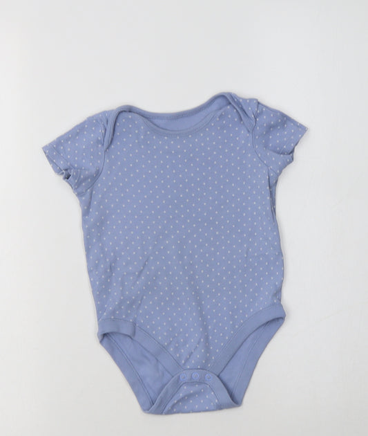 F&F Baby Blue Polka Dot Cotton Romper One-Piece Size 18-24 Months