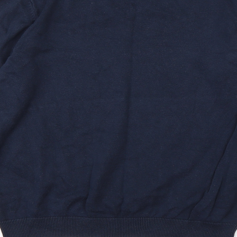 M&S Boys Blue V-Neck  Cotton Pullover Jumper Size 12-13 Years