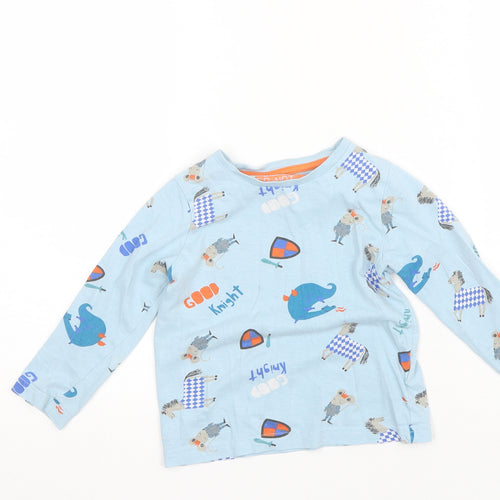 Marks and Spencer Boys Blue  Cotton  Pyjama Top Size 2-3 Years