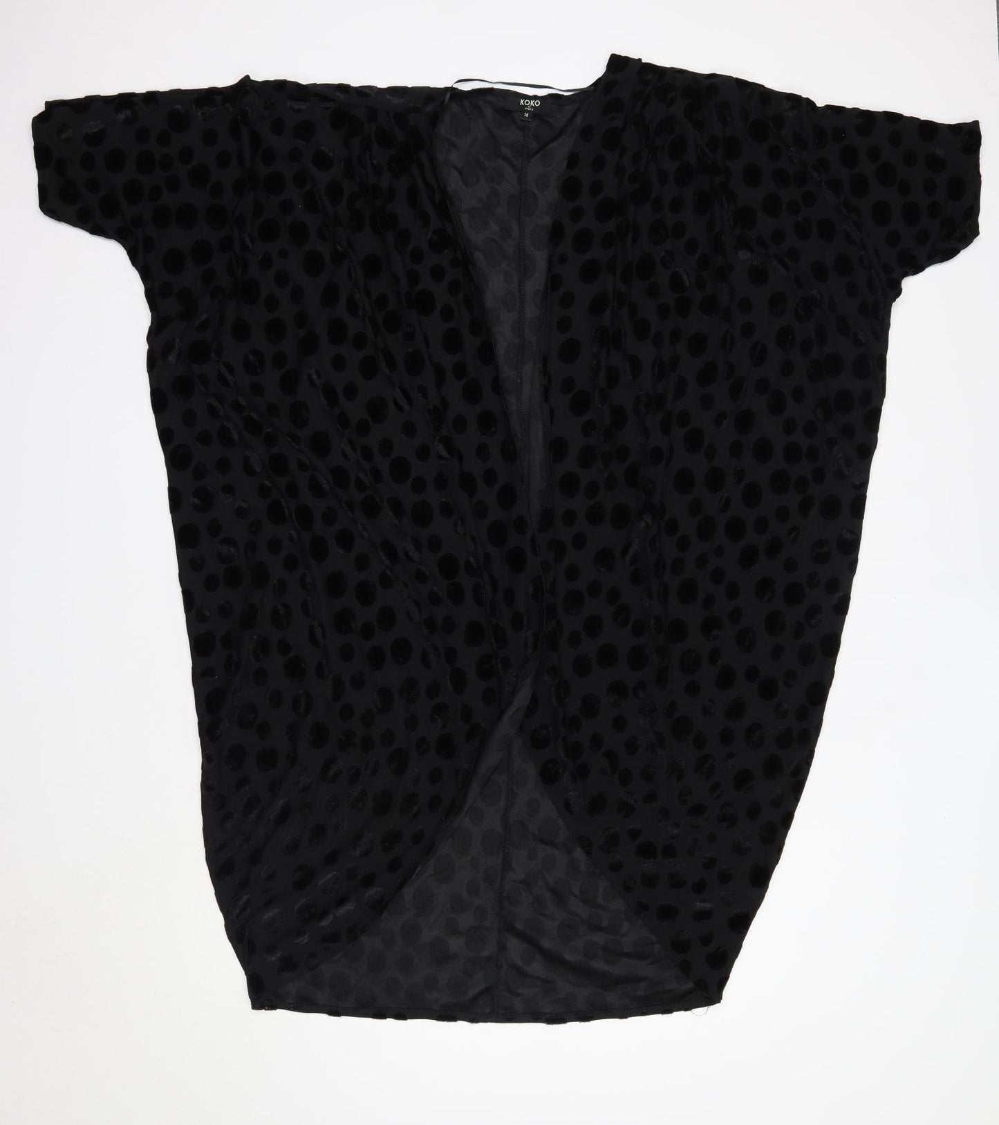 KOKO Womens Black V-Neck Polka Dot Polyester Cardigan Jumper Size 18