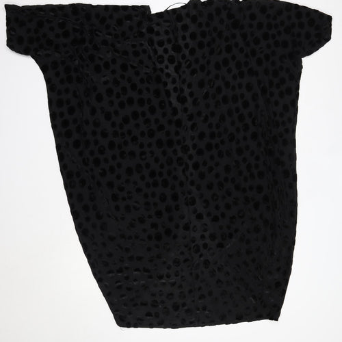 KOKO Womens Black V-Neck Polka Dot Polyester Cardigan Jumper Size 18
