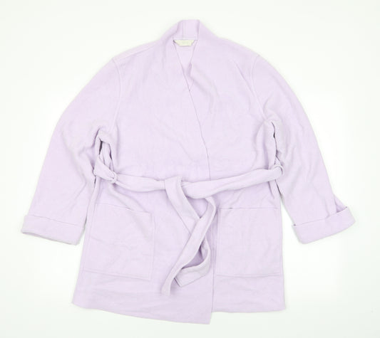 Marks and Spencer Womens Purple Solid Polyester  Robe Size 12   - Pale lilac Mid length