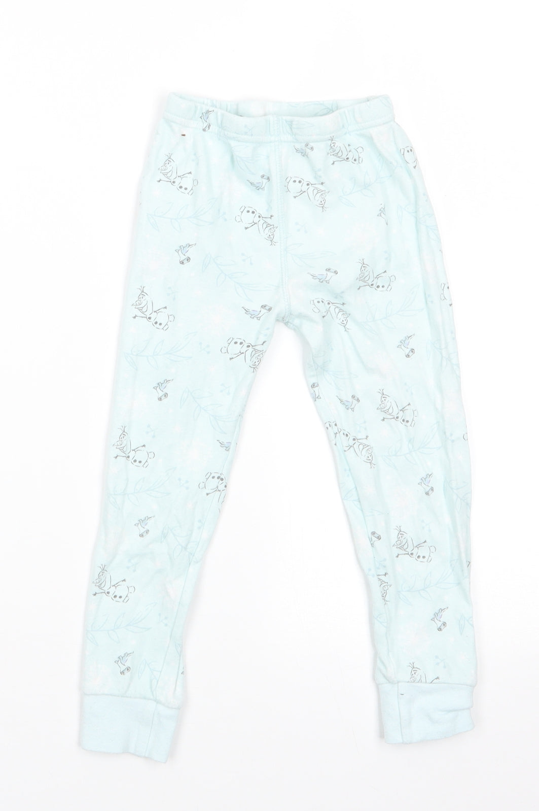 Frozen at George Girls Green Floral   Pyjama Pants Size 3-4 Years   - Mint green Olaf with leaf print