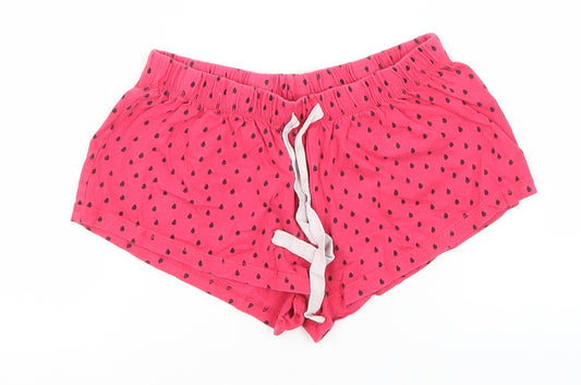 Primark Womens Pink Polka Dot Cotton  Sleep Shorts Size 6