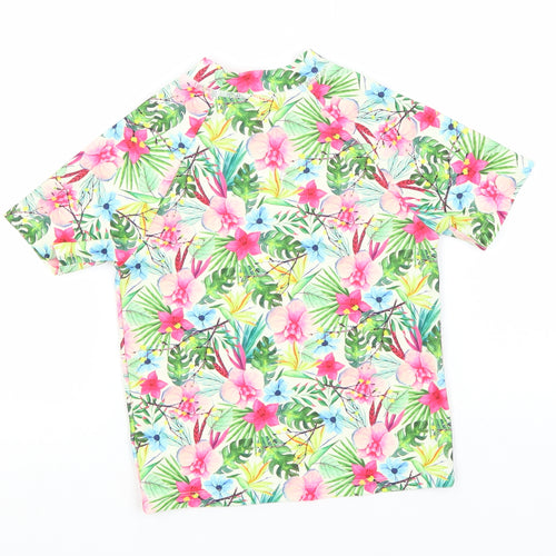 Minoti Girls Green Floral Polyester Basic T-Shirt Size 4-5 Years Round Neck