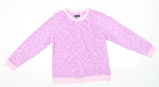 Studio Womens Pink Geometric Polyester  Pyjama Top Size 16   - Hearts