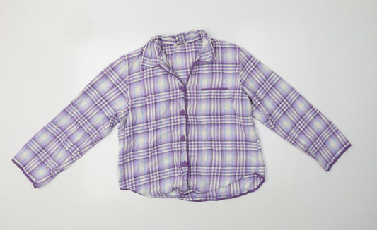 Cyberjammies Womens Purple Check Cotton Top Pyjama Top Size 14