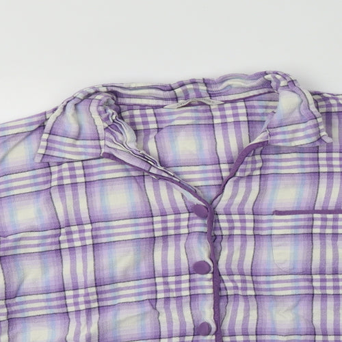 Cyberjammies Womens Purple Check Cotton Top Pyjama Top Size 14