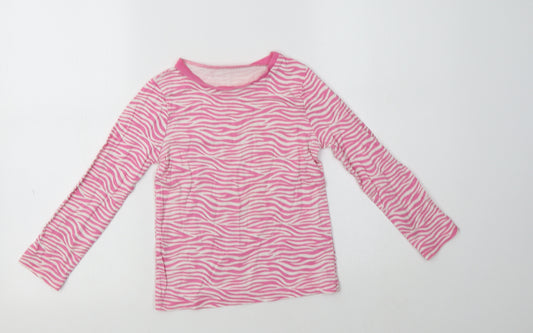 George Girls Pink Animal Print Cotton Top Pyjama Set Size 5-6 Years