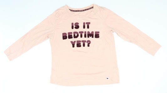 Primark Womens Pink Solid Cotton Top Pyjama Top Size 14   - IS it Bedtime Yet?