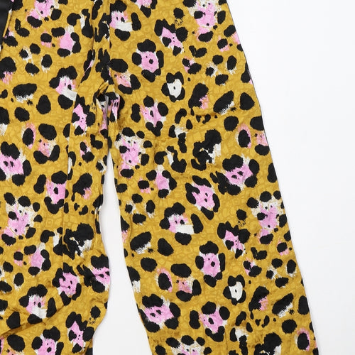 River Island Girls Yellow Animal Print Viscose Harem Trousers Size 9 Months  Regular