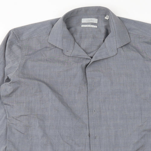 NEXT Mens Grey  Polyester  Dress Shirt Size 15.5 Collared