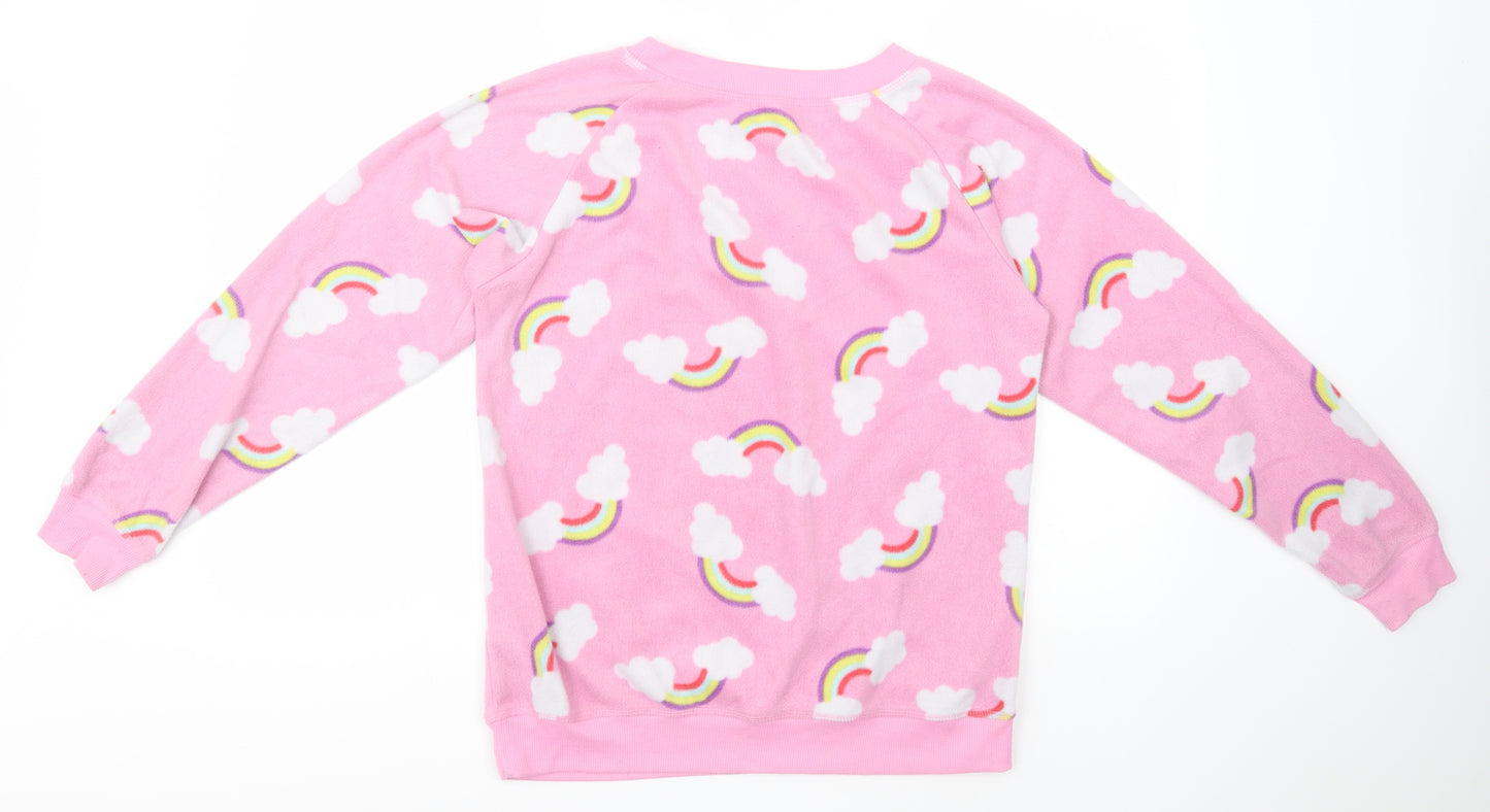 Studio Womens Pink Geometric Polyester Top Pyjama Top Size 12   - Rainbows