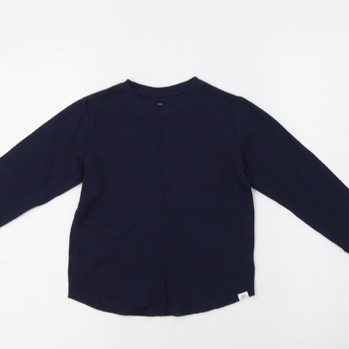 Gap Boys Blue Crew Neck  Cotton Pullover Jumper Size 5 Years