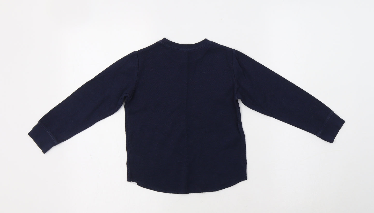 Gap Boys Blue Crew Neck  Cotton Pullover Jumper Size 5 Years