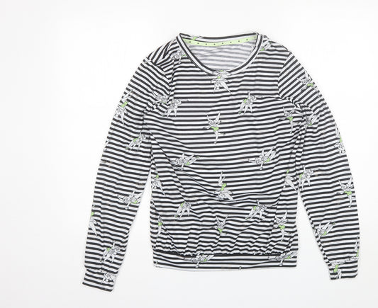 George Womens Black Striped Polyester Top Pyjama Top Size 8   - Disney