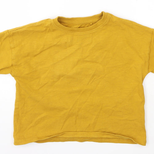 NEXT Boys Yellow Round Neck  100% Cotton Pullover Jumper Size 3 Years