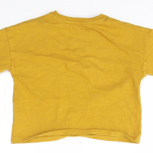 NEXT Boys Yellow Round Neck  100% Cotton Pullover Jumper Size 3 Years