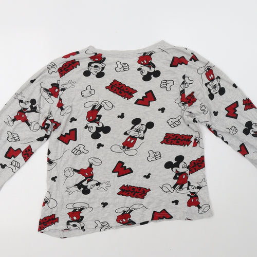 Primark Womens Grey Geometric Cotton Top Pyjama Top Size 12   - Mickey Mouse