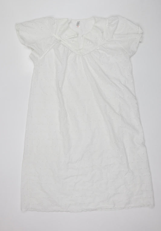 George Womens White Solid Polyester  Dress Size 14