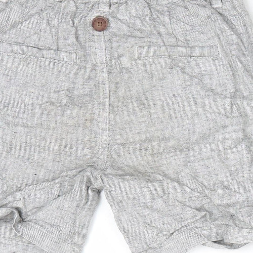 Primark Boys Grey Check Linen Dungarees Trousers Size 2-3 Years  Regular Button - Linen Look trousers
