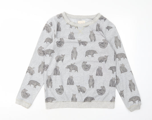 NEXT Womens Grey Animal Print Polyester Top Pyjama Top Size XS
