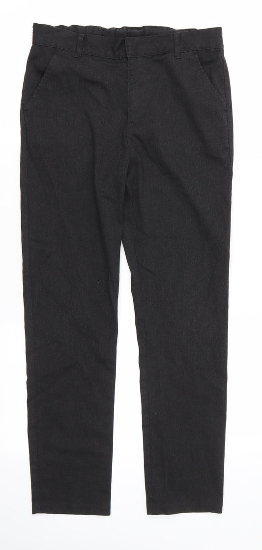 Florence and Fred Boys Grey  Polyester Dress Pants Trousers Size 13-14 Years  Regular Zip - School trousers Dark Grey