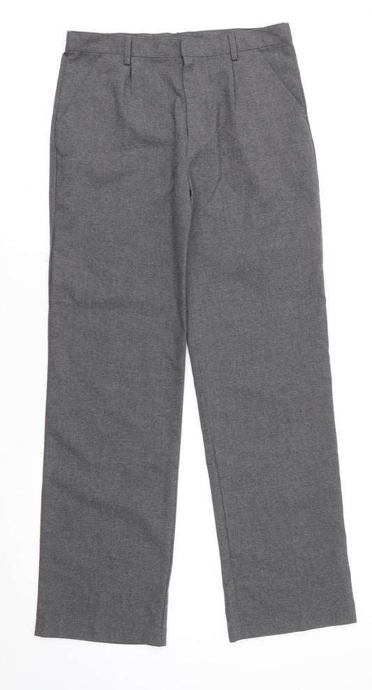 Debenhams Boys Grey  Polyester Dress Pants Trousers Size 13 Years  Regular Zip - Mid Grey School Trousers