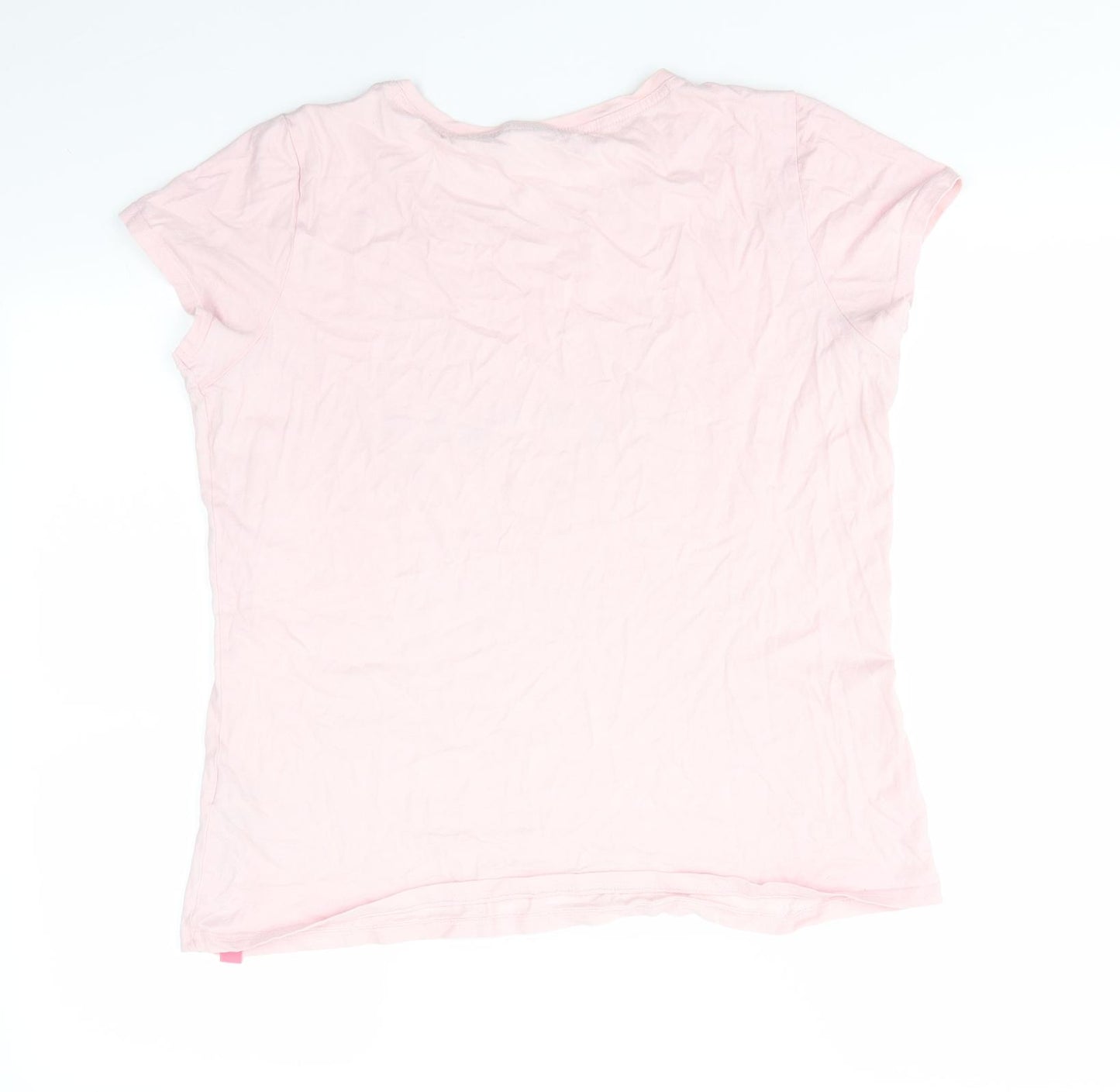 Disney Womens Pink Animal Print Cotton Top Pyjama Top Size 12   - Pale Pink Mickey Mouse