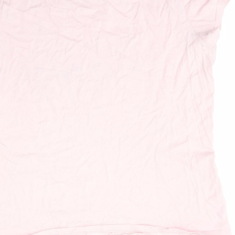 Disney Womens Pink Animal Print Cotton Top Pyjama Top Size 12   - Pale Pink Mickey Mouse