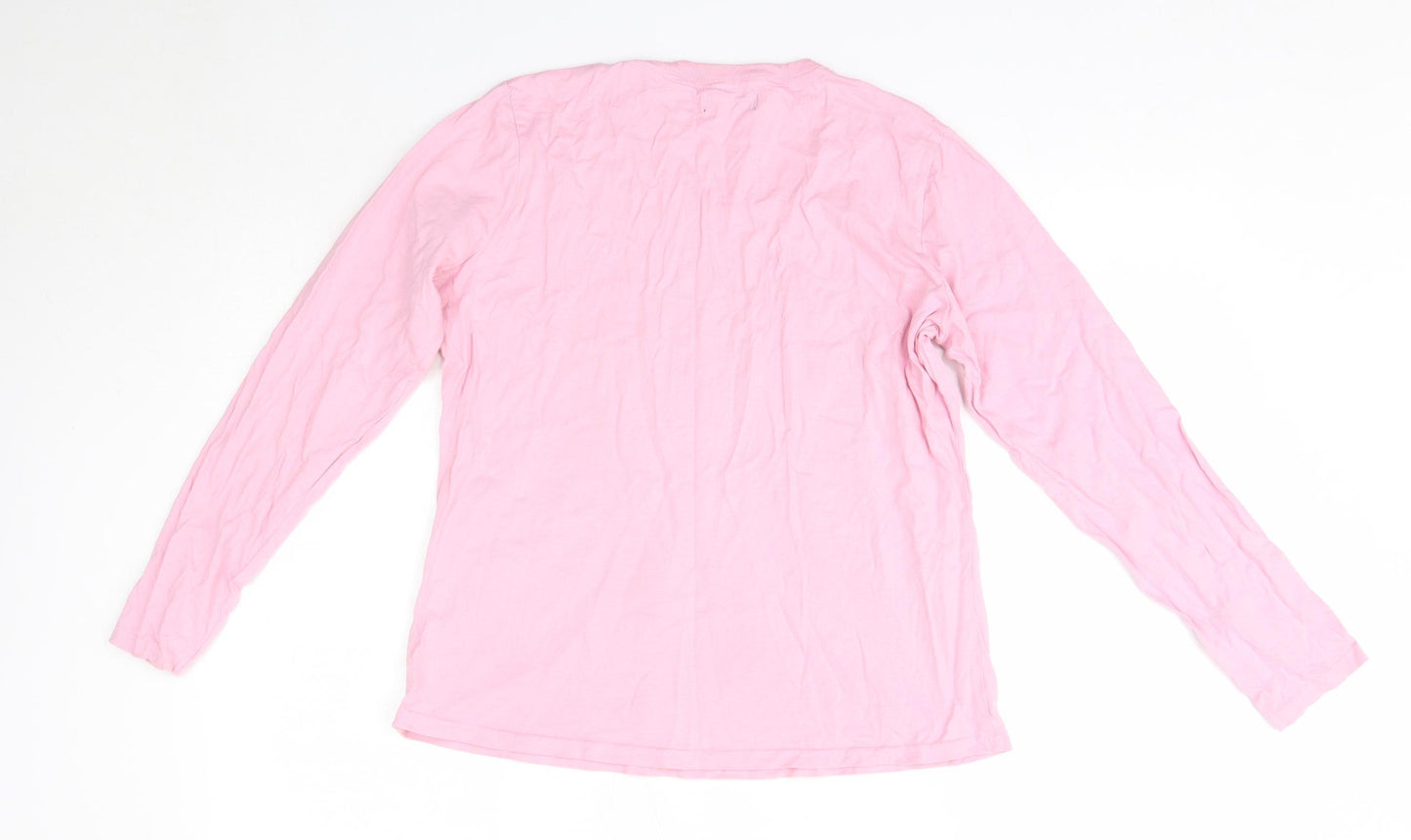 F&F Womens Pink Solid 100% Cotton Top Pyjama Top Size 12   - Christmas