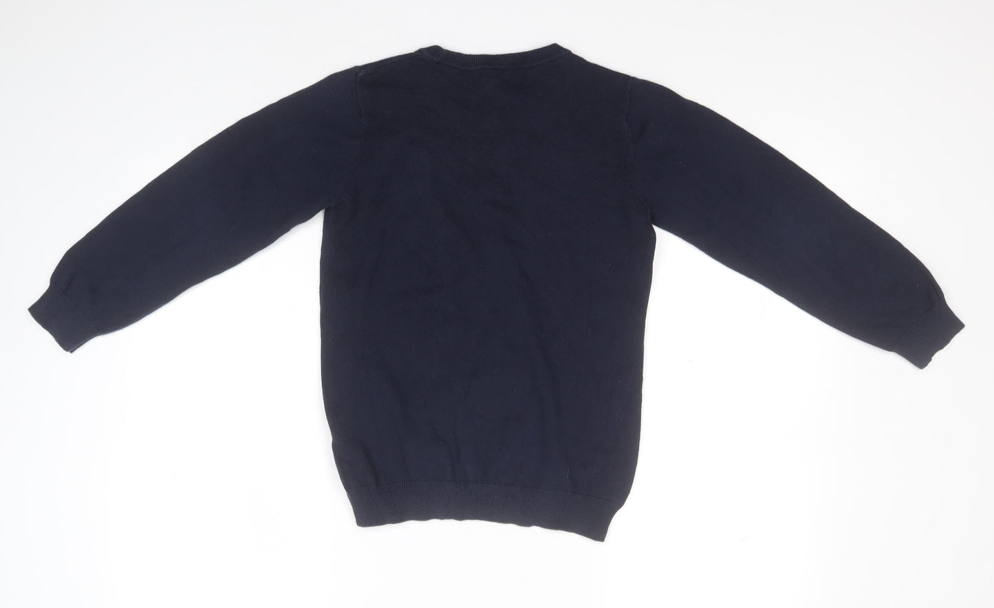 TU Boys Blue Round Neck  Cotton Pullover Jumper Size 10 Years   - School