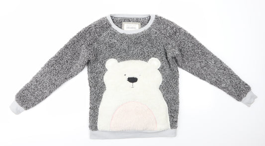 TU Womens Grey Animal Print Polyester Top Pyjama Top Size S   - Polar Bear & Hearts Very Fluffy Grey mix
