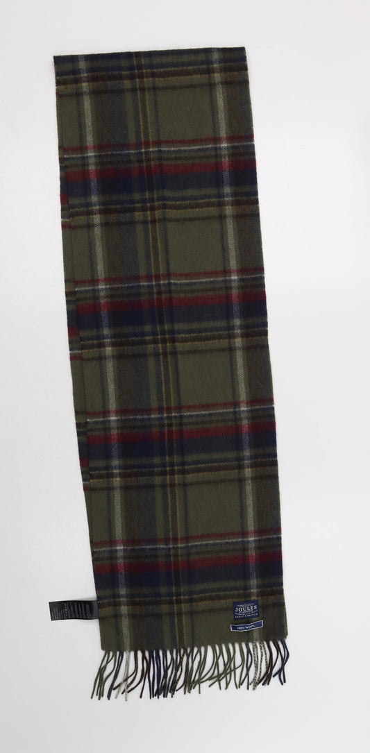 Joules Mens Green Plaid Wool Scarf  Size Regular