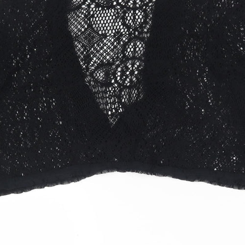 Aria Womens Black V-Neck  Cotton Cardigan Jumper Size 10