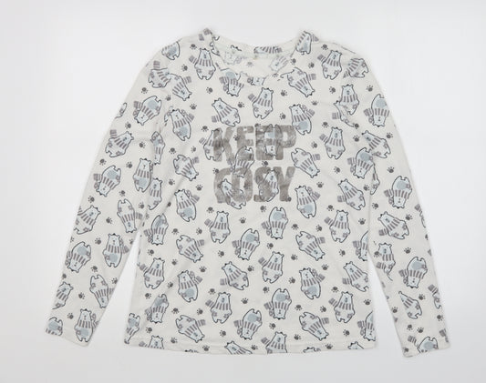 George Womens Multicoloured Animal Print Polyester Top Pyjama Top Size 8
