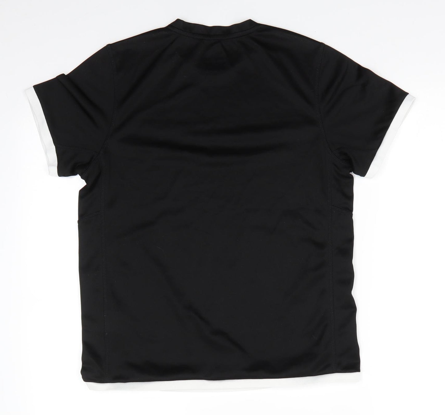 Slazenger Mens Black Animal Print Polyester Basic T-Shirt Size XS Round Neck Pullover - Slazenger CoolPass White trim arms & hemline