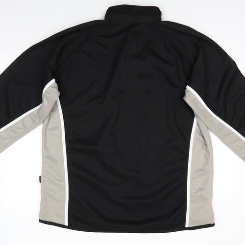 Falcon Mens Black  Polyester Henley Sweatshirt    - Black & Taupe Colour Block