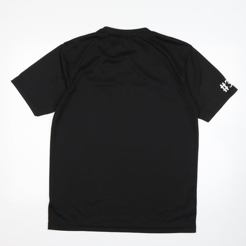 Awdis Mens Black  Polyester Basic T-Shirt Size M Round Neck