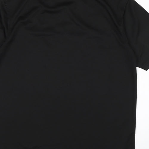 Awdis Mens Black  Polyester Basic T-Shirt Size M Round Neck