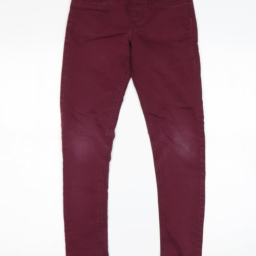 H&M Girls Purple  Cotton Skinny Jeans Size 11 Years  Regular