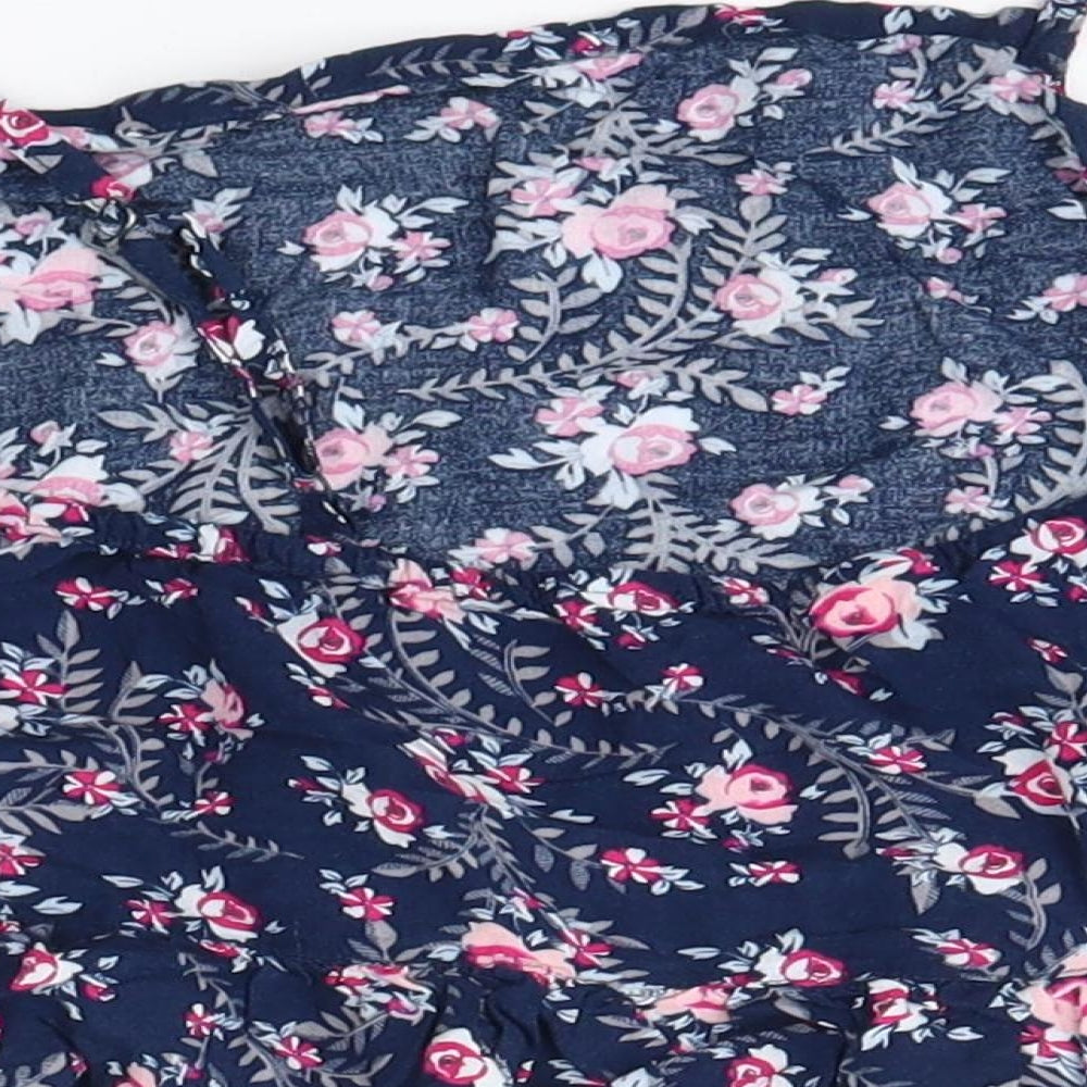 Primark Womens Blue Floral Viscose Top Pyjama Top Size M