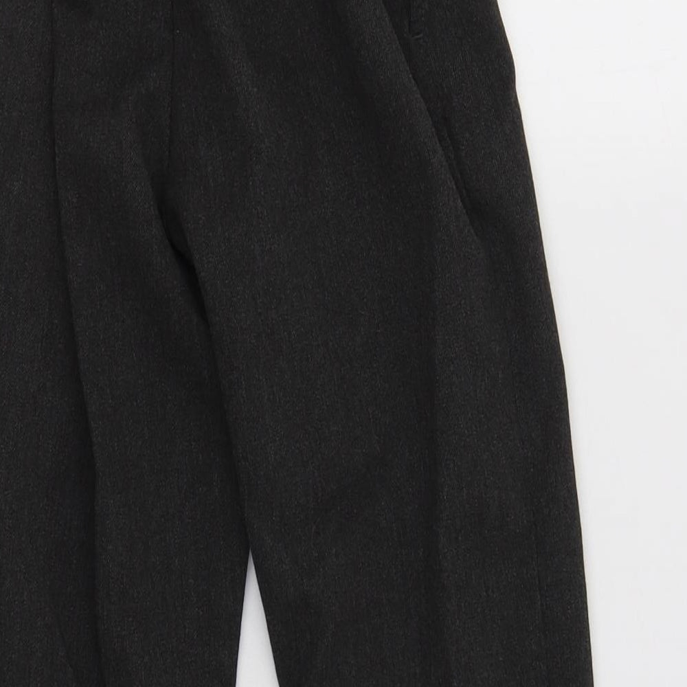 F&F Boys Grey  Polyester Dress Pants Trousers Size 5-6 Years  Regular Hook & Loop - School Wear