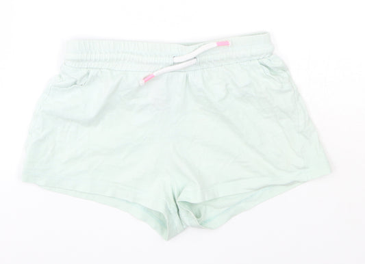 F&F Girls Green  100% Cotton Sweat Shorts Size 8-9 Years  Regular